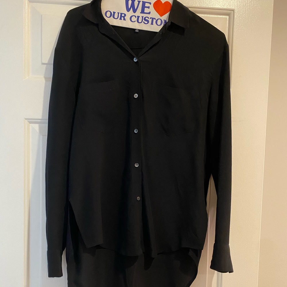 Madewell 100% silk black top